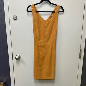 Vintage 90s/Y2K Express Linen Cotton blend tan mini dress